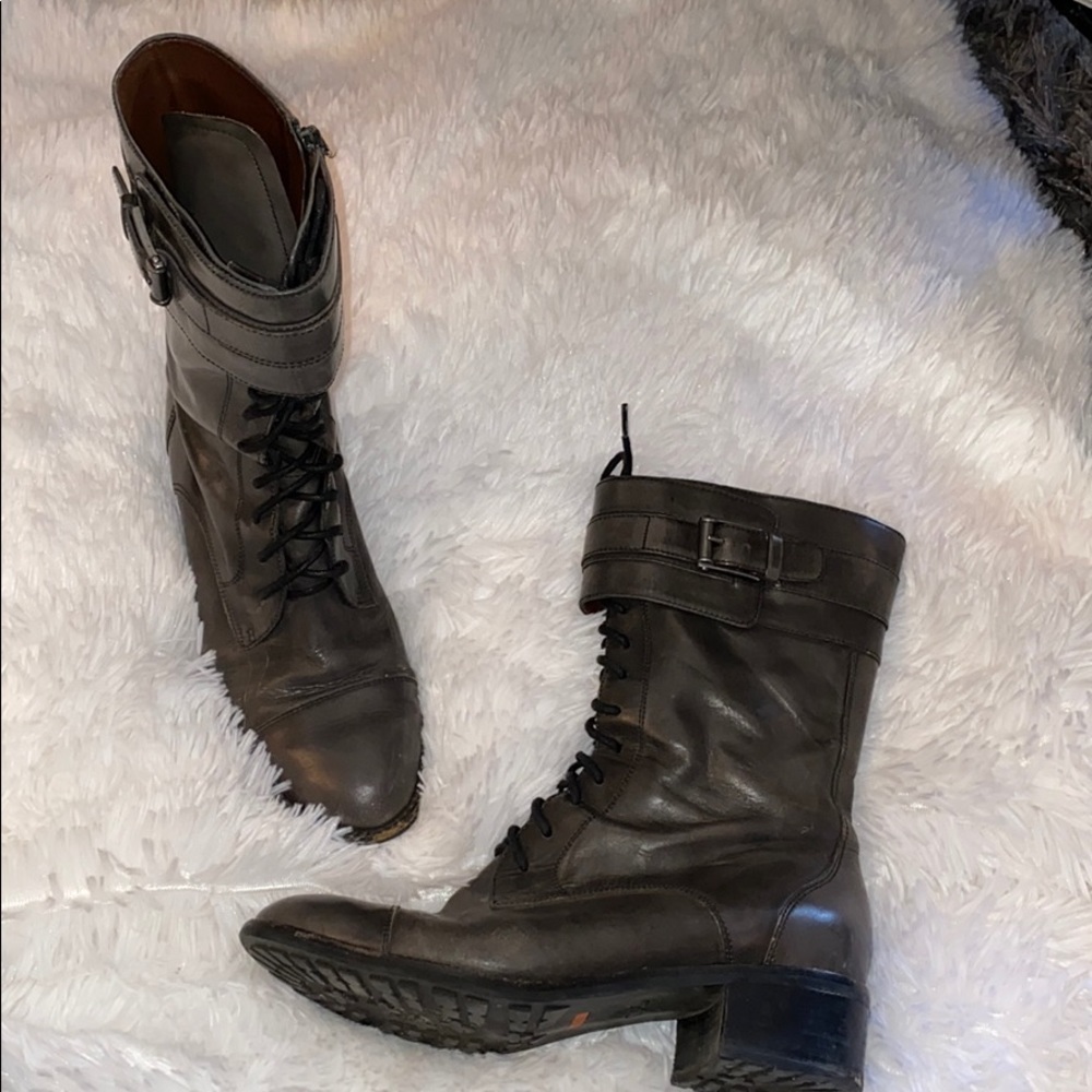 COLE HAAN booties gray leather